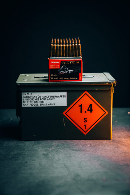 Norma Military Contract 5.56 62 GR SS109 Stripper Clips - 1000 Round M2A1 Can (No Tax Outside Az)