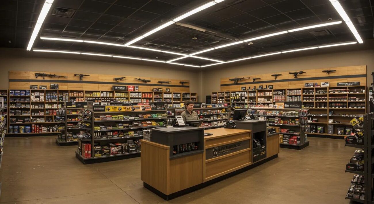 Interior of Last Shot AZ Scottsdale with shelves stocked with ammunition and a customer service counter