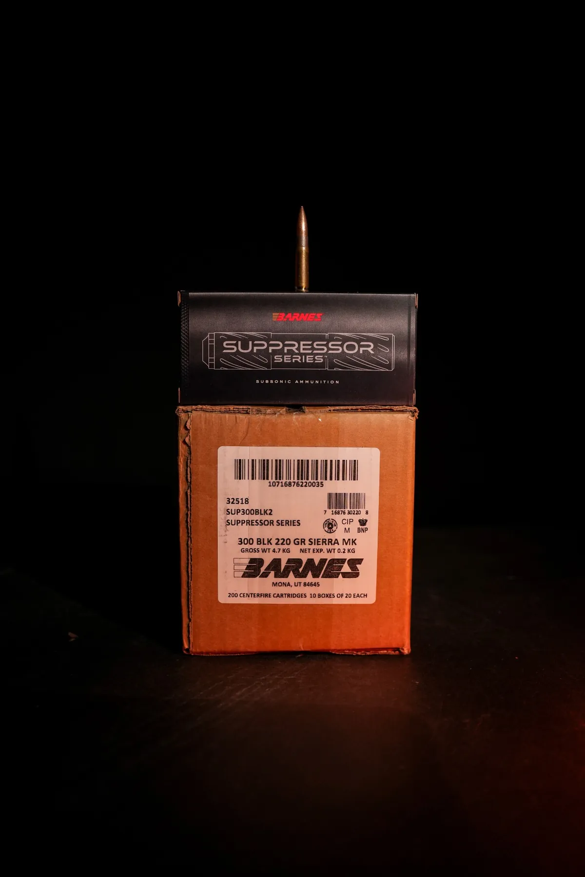 barnes-300blk-220gr-suppressor-series-case Barnes Suppressor Series 300 BLK 220 GR Subsonic Sierra MatchKing - 32518 - Image 1