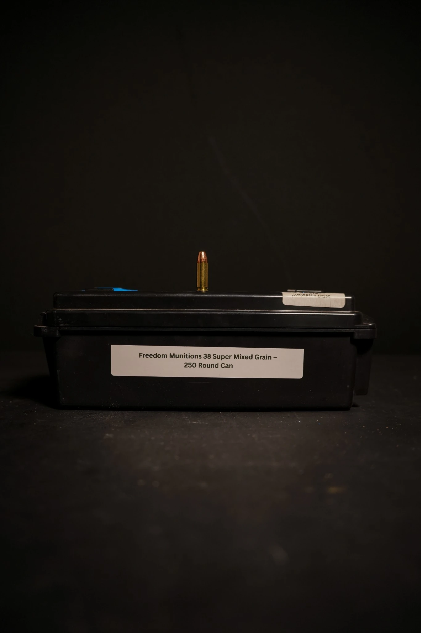 38 Super 250 RD Can Freedom Munitions 38 Super Mixed Grain – 250 Round Can - Image 1