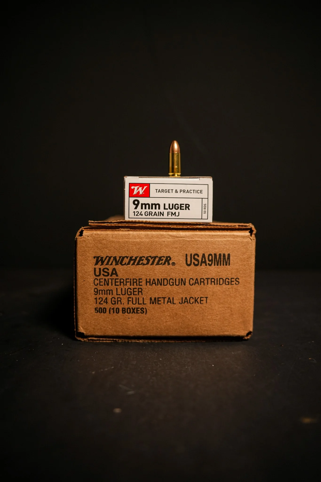 Winchester 9MM 124 GR FMJ 500 RD Case - USA9MM Winchester 9MM 124 GR FMJ 500 Round Case - USA9MM - Image 1