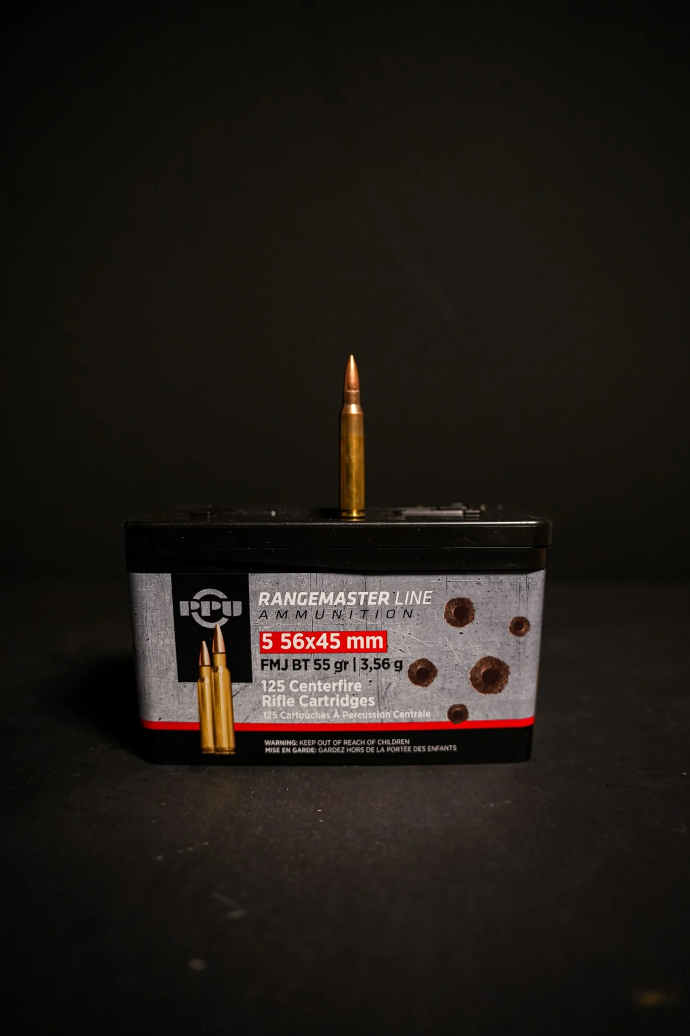 ppu-556-rangemaster-125rd PPU 5.56 55 GR FMJ - 125 Round Can - Image 1