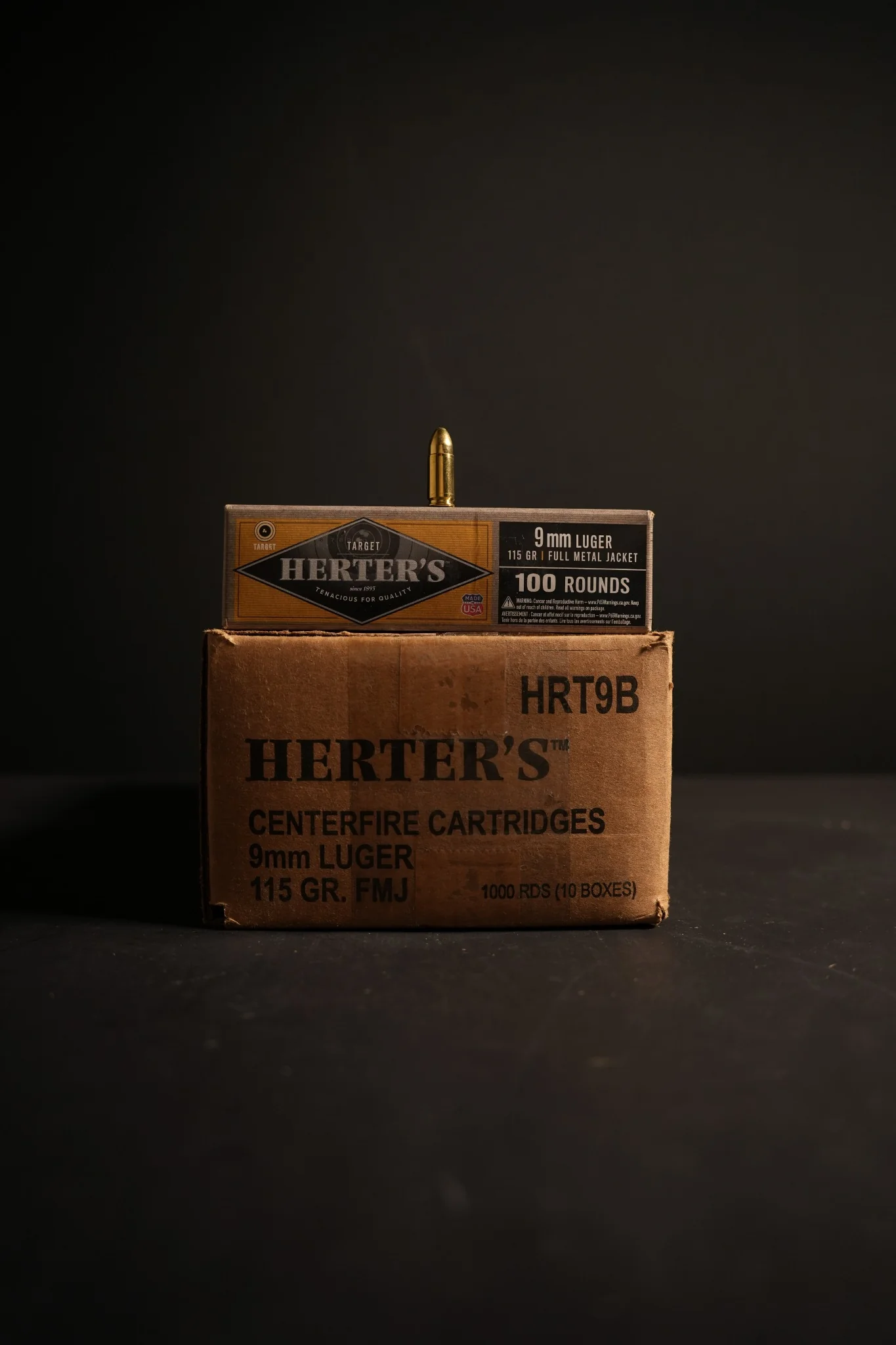 Herters 9MM 115 GR FMJ – 1000 Round Case Herters 9MM 115 GR FMJ - 1000 Round Case - Image 1