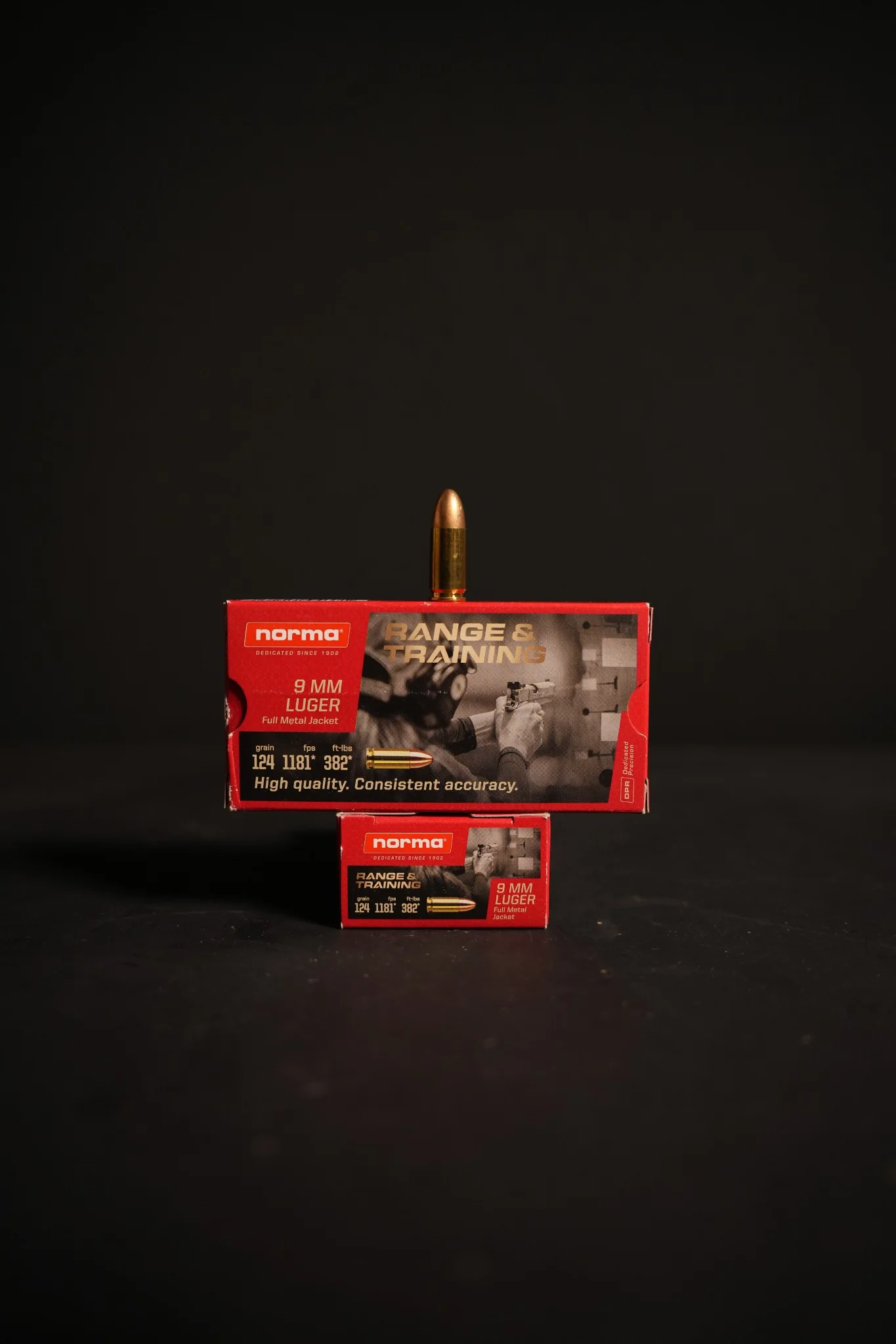 Norma 9MM 124 GR FMJ – 50 Round Box Norma 9MM 124 GR FMJ - 50 Round Box - Image 1