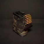 Black Multicam 200 round nutsack loaded with linked M855 5.56